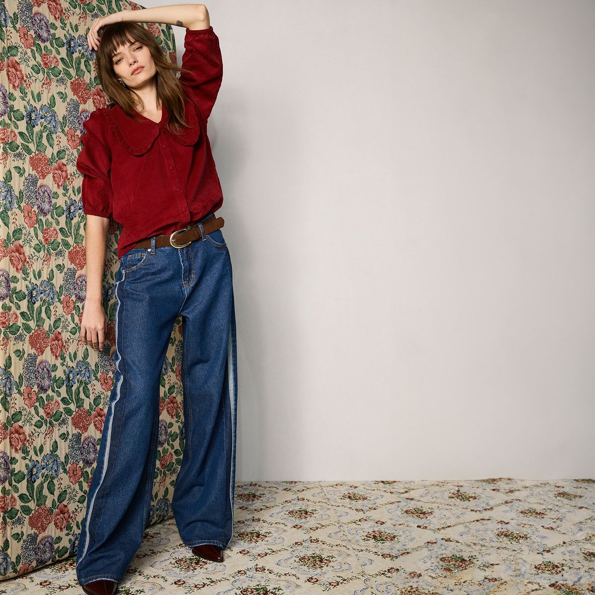 BASEMENT - Jeans Wide Leg Tiro Bajo Mujer Basement