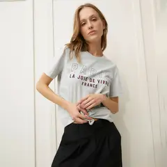 BASEMENT - Polera Manga Corta Algodón Mujer