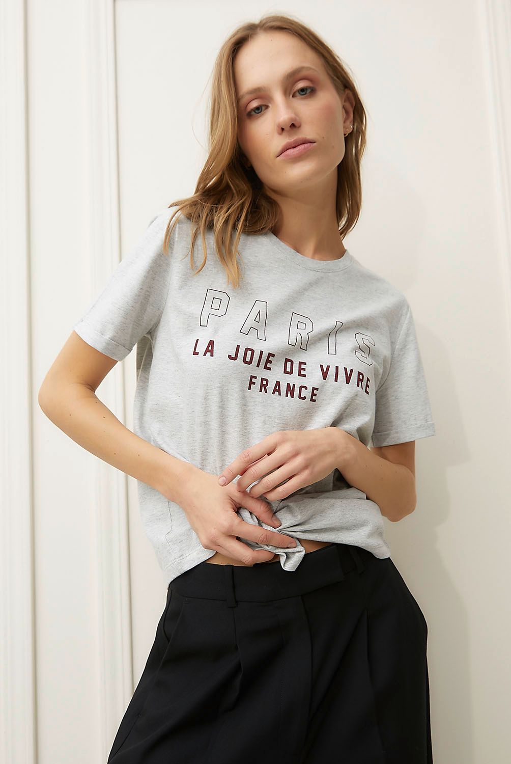 BASEMENT - Polera Manga Corta Algodón Mujer Basement