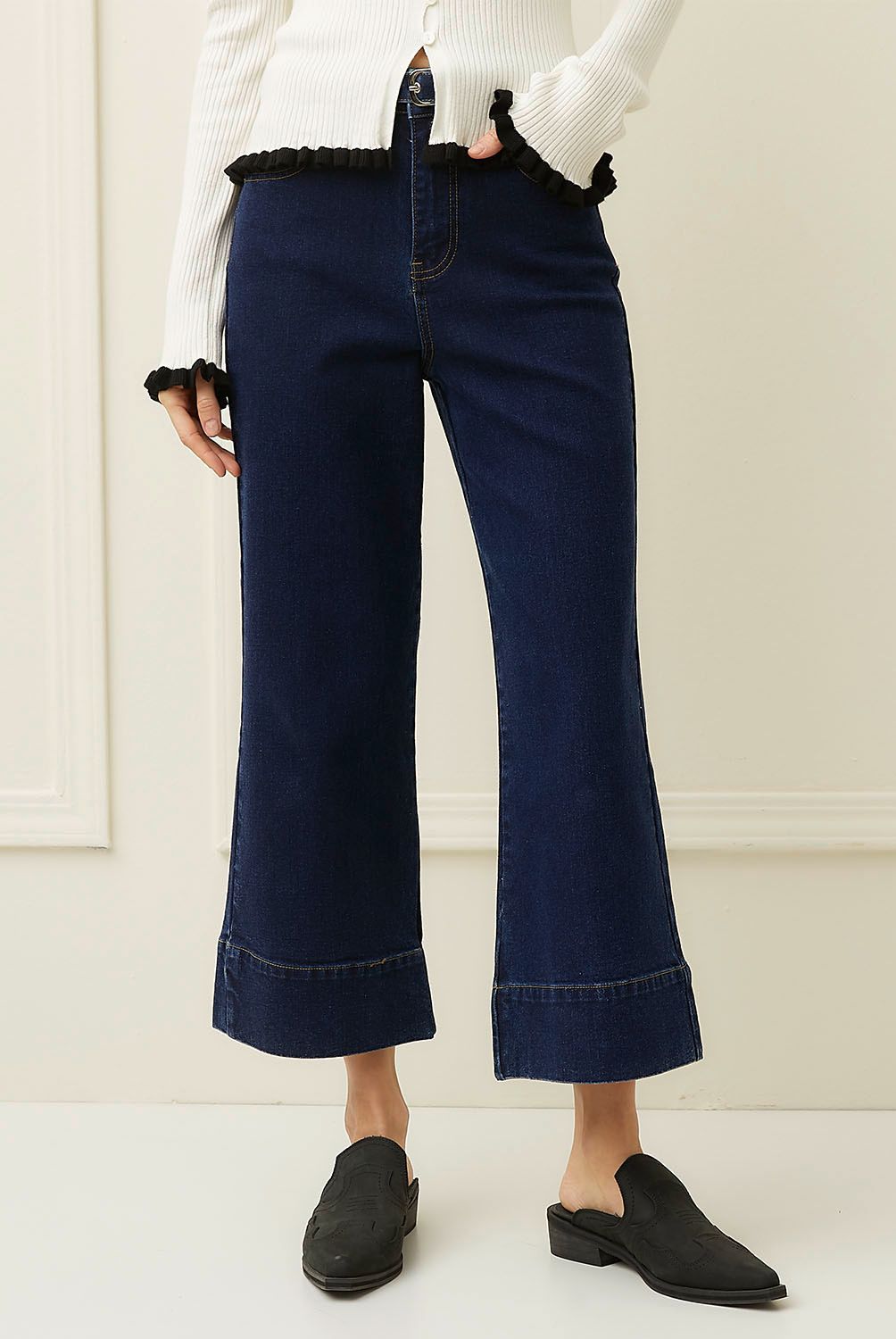BASEMENT - Jeans Culotte Tiro Alto Mujer Basement