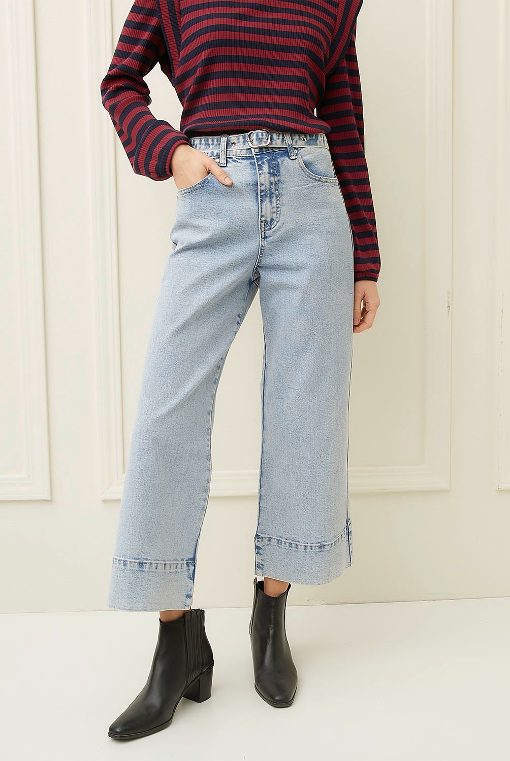 BASEMENT - Jeans Culotte Tiro Alto Mujer Basement