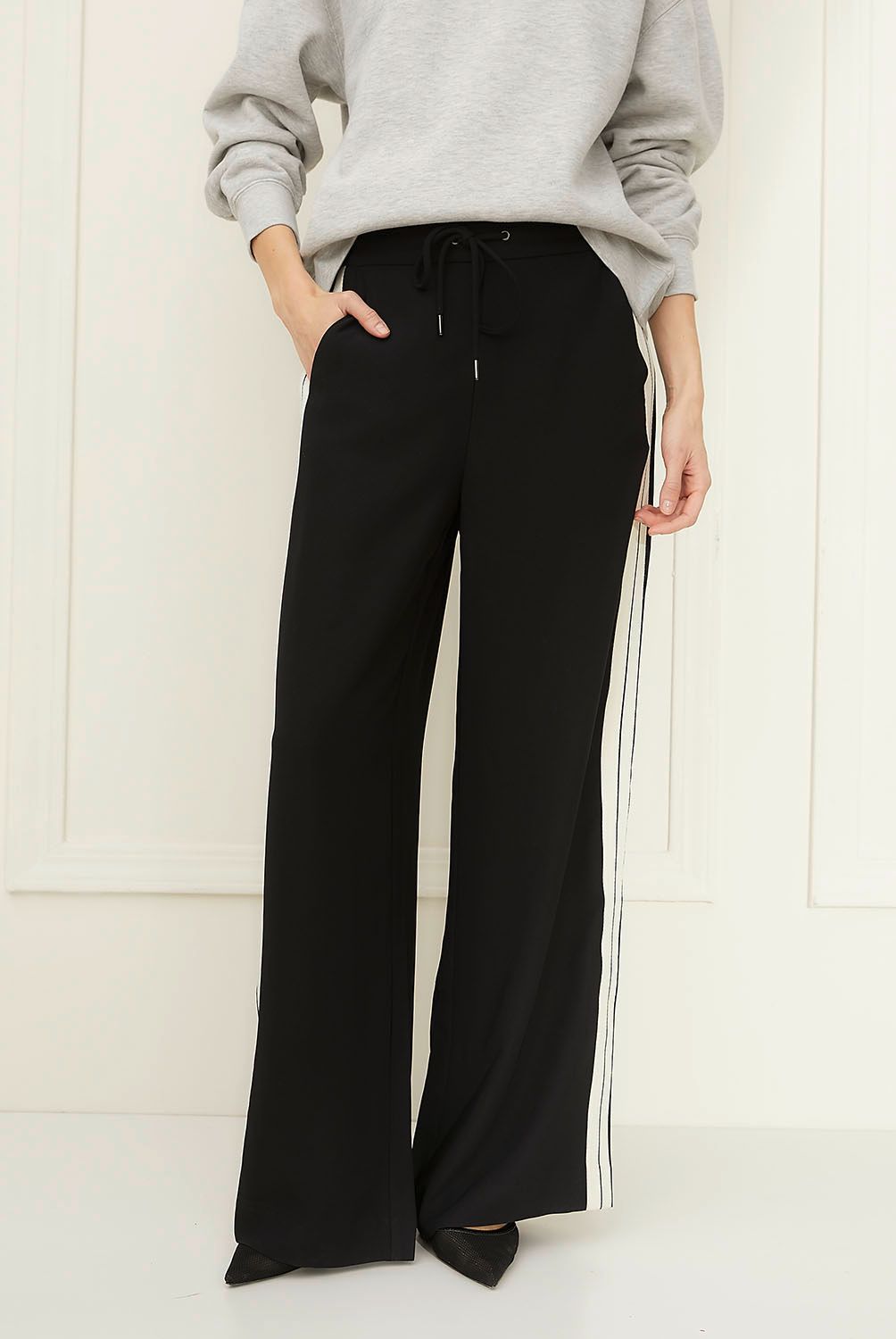 BASEMENT - Pantalón Wide Leg Tiro Alto Mujer Basement