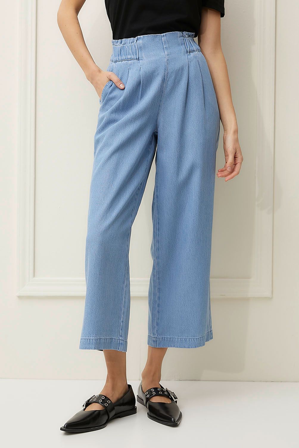 BASEMENT - Jeans Culotte Tiro Medio Mujer Basement