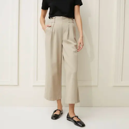BASEMENT - Jeans Culotte Tiro Medio Mujer