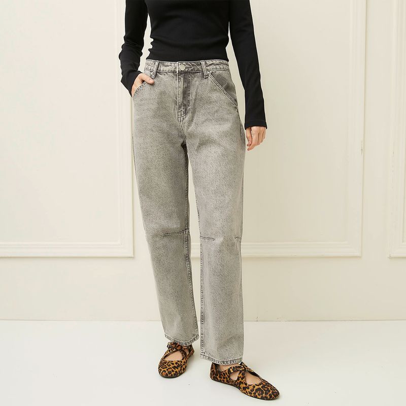 BASEMENT - Jeans Baggy Tiro Medio Mujer Basement