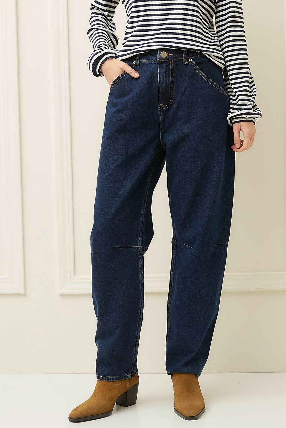 BASEMENT - Jeans Baggy Tiro Medio Mujer Basement