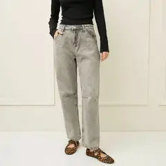 BASEMENT - Jeans Baggy Tiro Medio Mujer