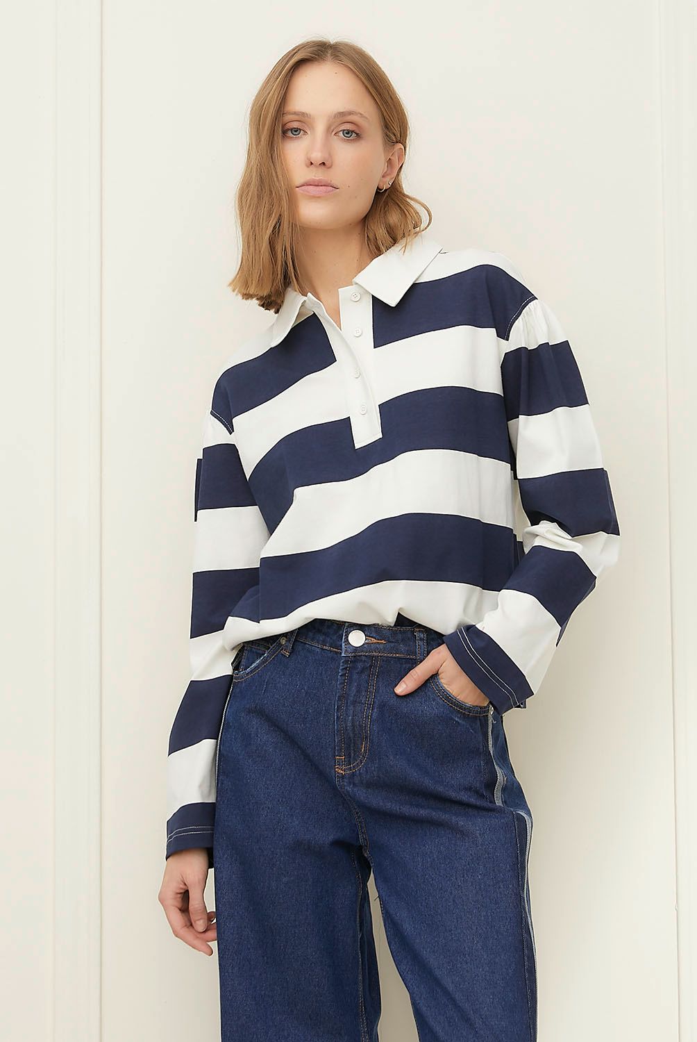 BASEMENT - Polera Lisa Manga Larga Mujer Basement