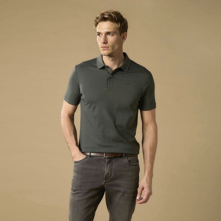 Polera Manga Corta Cuello Polo 100% Algodón Hombre Wolf and Hank