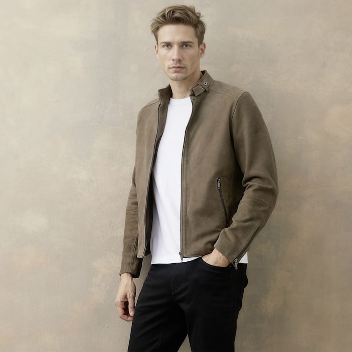 WOLF&HANK - Chaqueta De Cuero Hombre Wolf&Hank