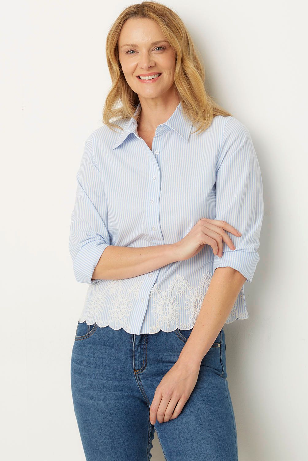 NEWPORT - Blusa Manga Larga Algodón Mujer Newport