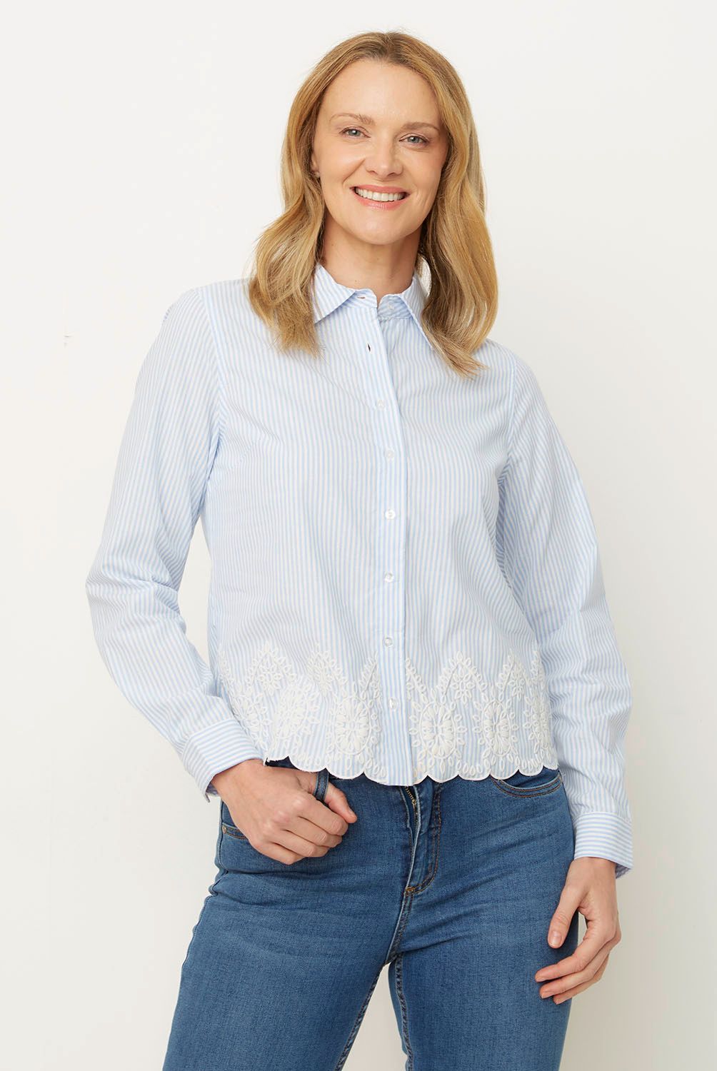 NEWPORT - Blusa Manga Larga Algodón Mujer Newport