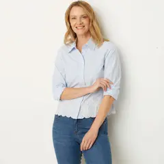 NEWPORT - Blusa Manga Larga Algodón Mujer