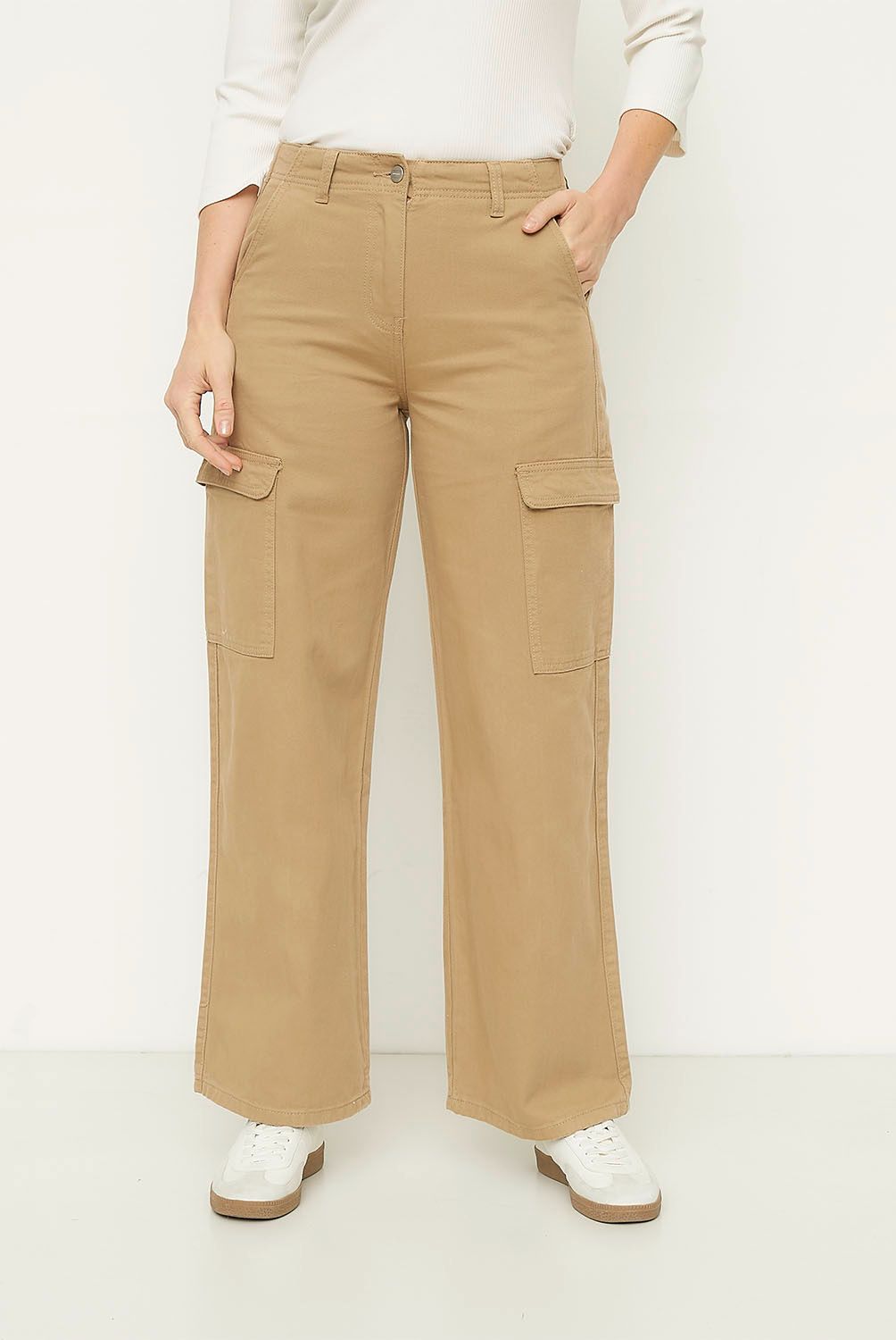 NEWPORT - Pantalón Cargo Tiro Alto Mujer Newport