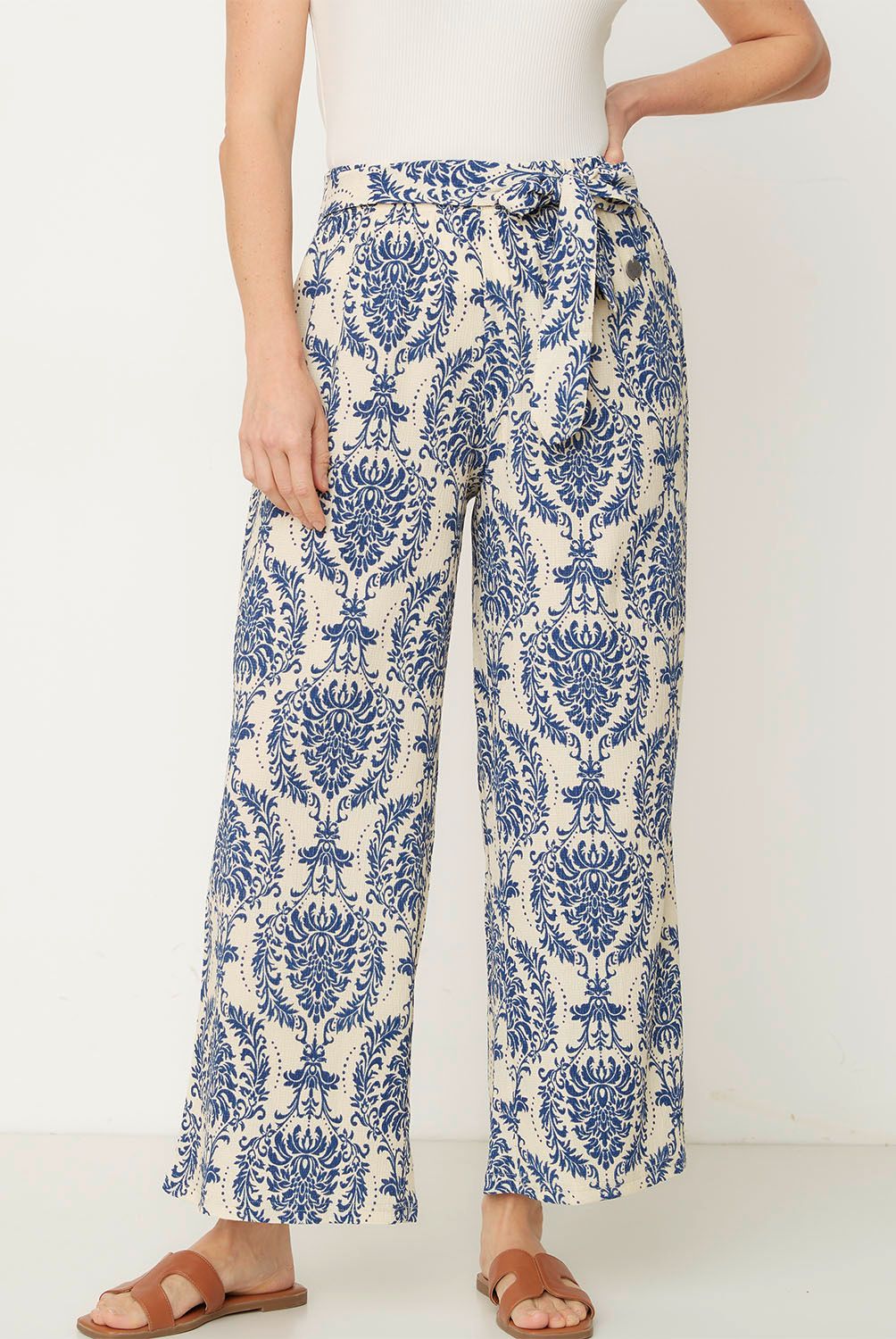 NEWPORT - Pantalón Culotte Tiro Alto Mujer Newport