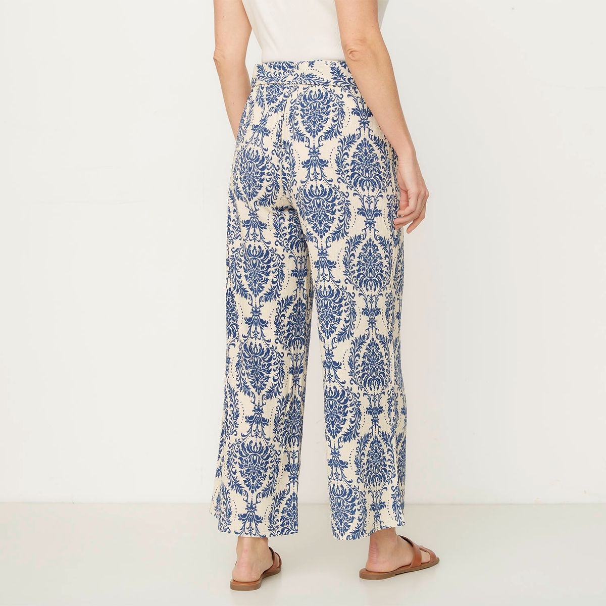 NEWPORT - Pantalón Culotte Tiro Alto Fit Flare Mujer Newport
