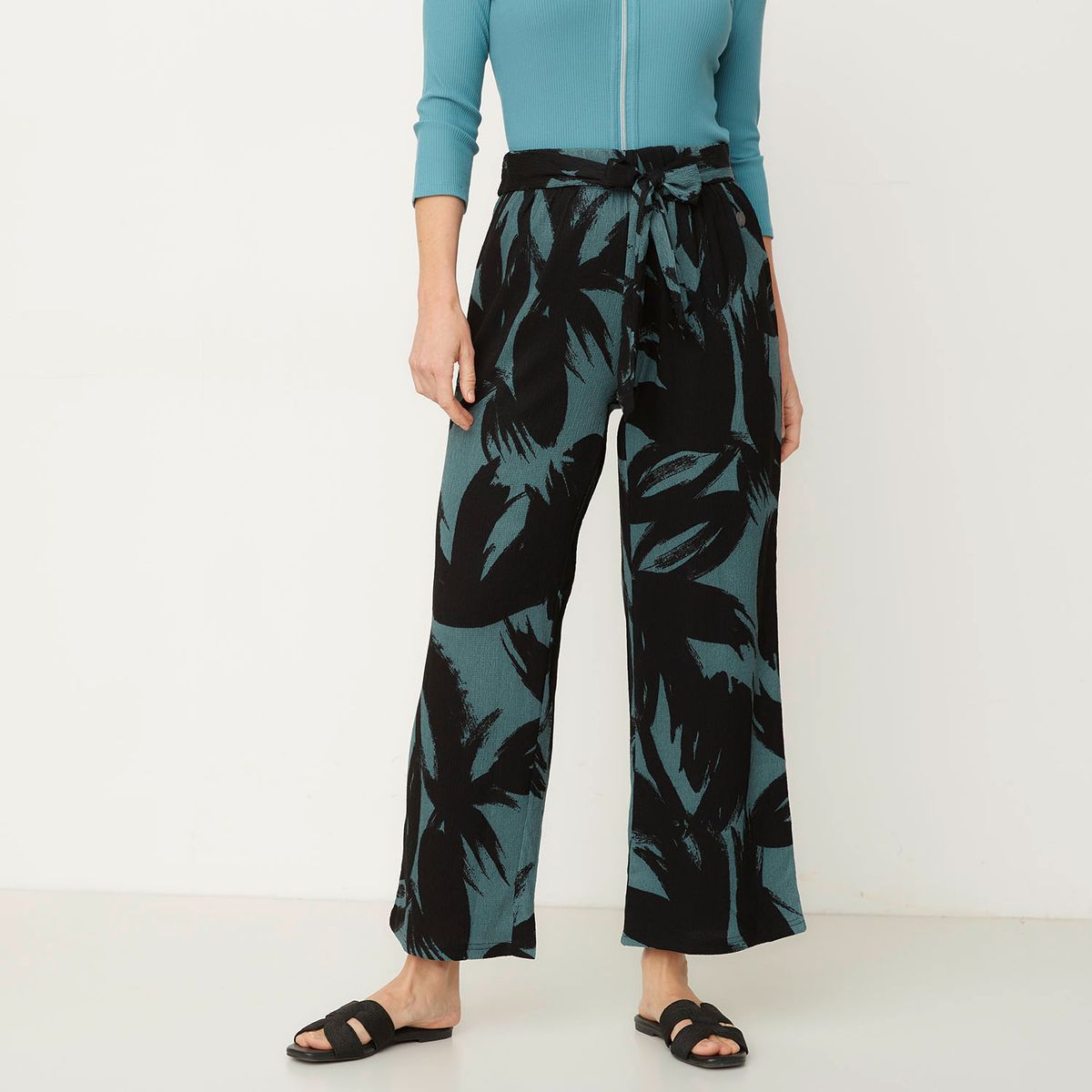 NEWPORT - Pantalón Culotte Tiro Alto Fit Flare Mujer Newport