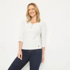NEWPORT - Polera Manga Larga Algodón Mujer