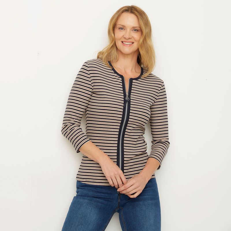 NEWPORT - Polera Manga Larga Algodón Mujer Newport