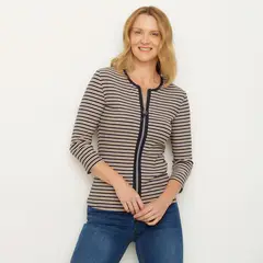 NEWPORT - Polera Manga Larga Algodón Mujer