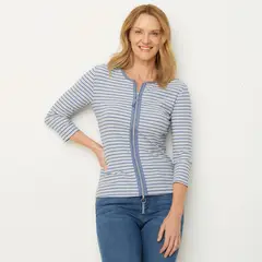 NEWPORT - Polera Manga Larga Algodón Mujer