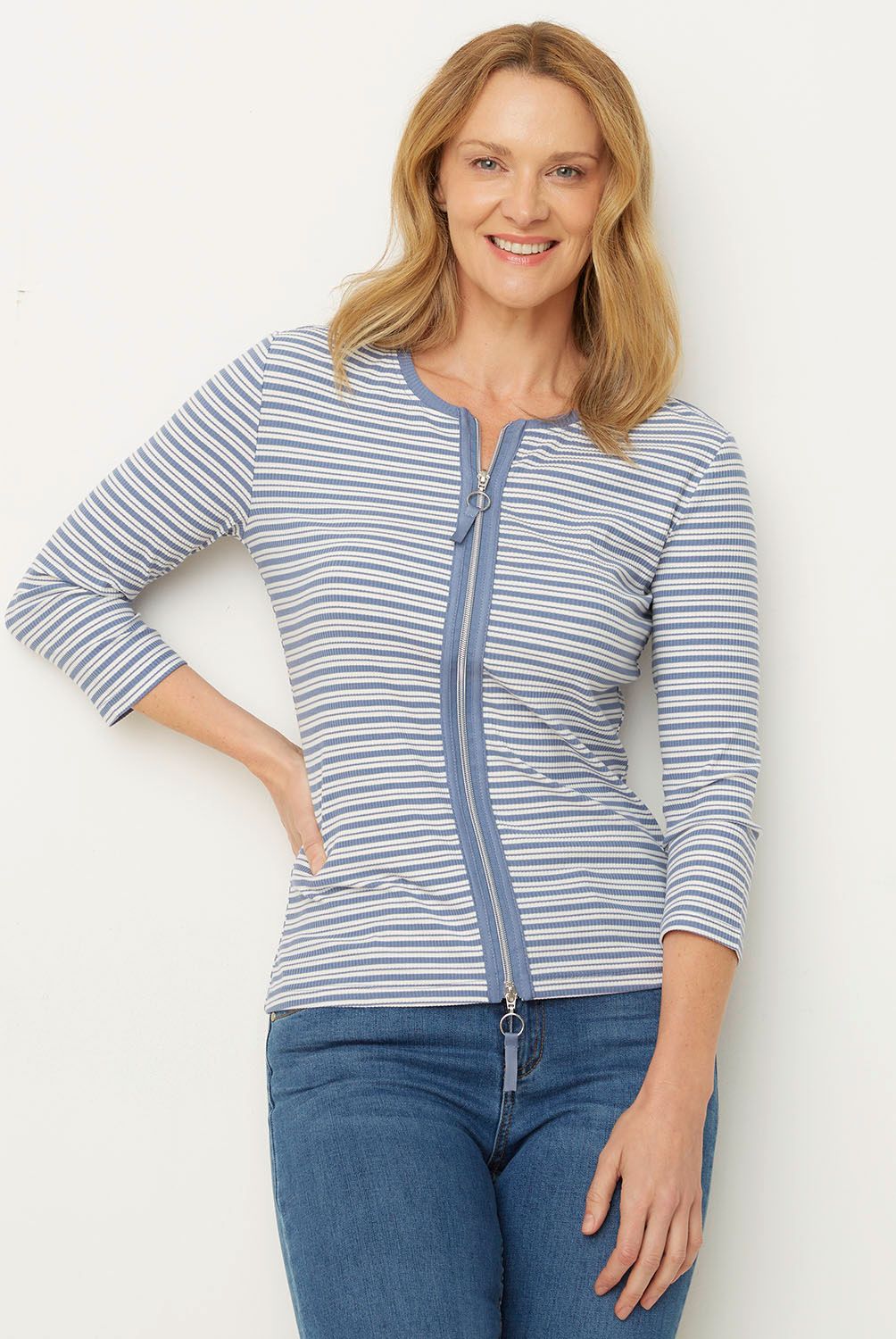NEWPORT - Polera Manga Larga Algodón Mujer Newport