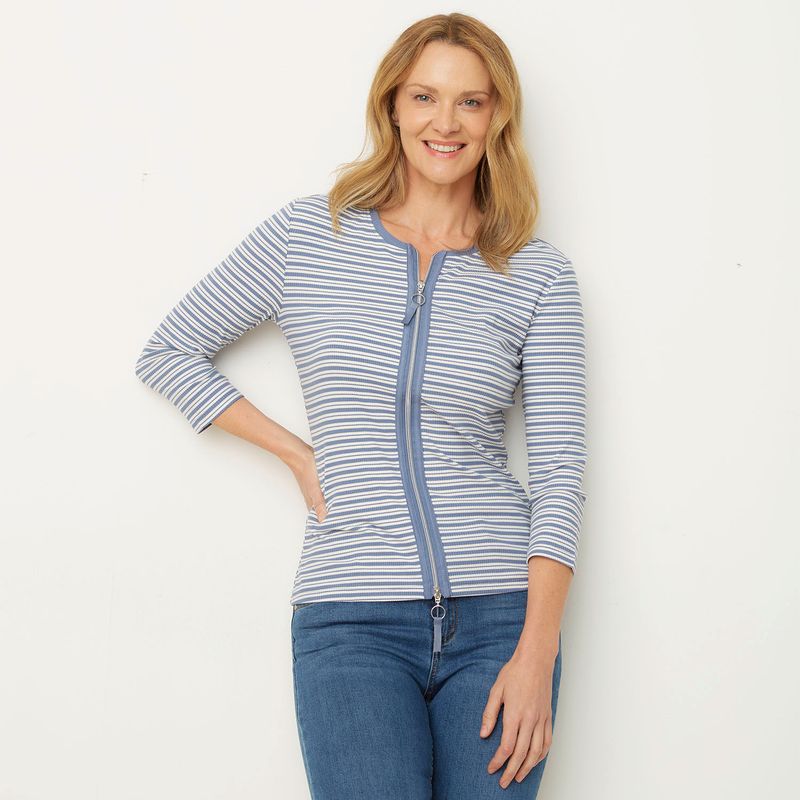 NEWPORT - Polera Manga Larga Algodón Mujer Newport