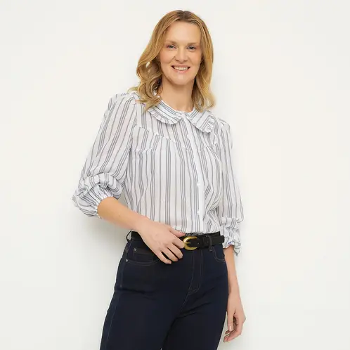 NEWPORT - Blusa Manga Larga Algodón Mujer