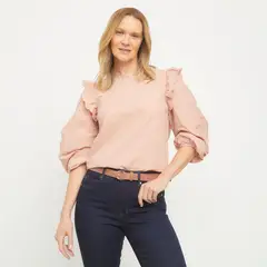NEWPORT - Blusa Manga Larga Algodón Mujer