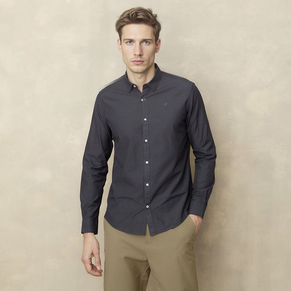 WOLF&HANK - Camisa Manga Larga Algodón Slim Fit Hombre Wolf&Hank