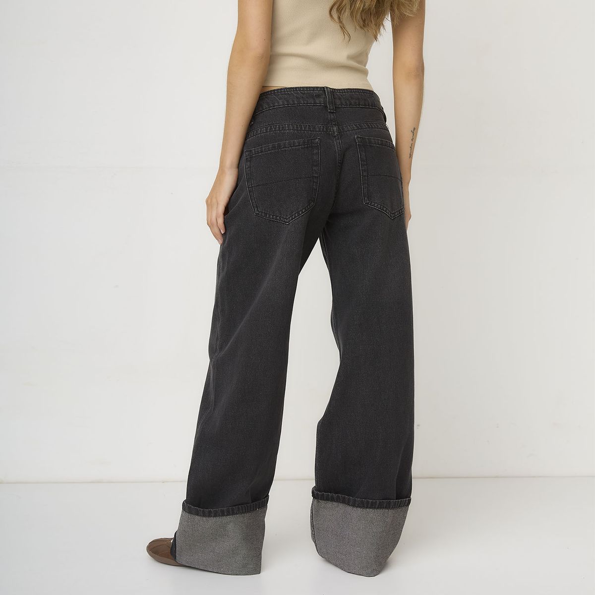 SYBILLA - Jeans Wide Leg Tiro Bajo Mujer Sybilla