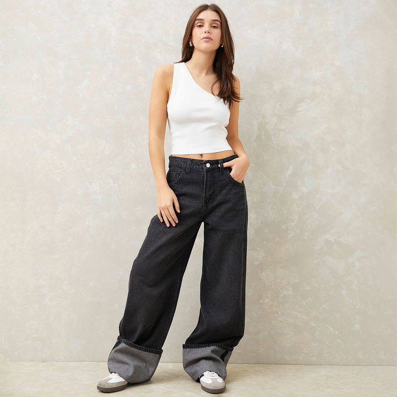 SYBILLA - Jeans Tiro Bajo Wideleg Mujer Sybilla
