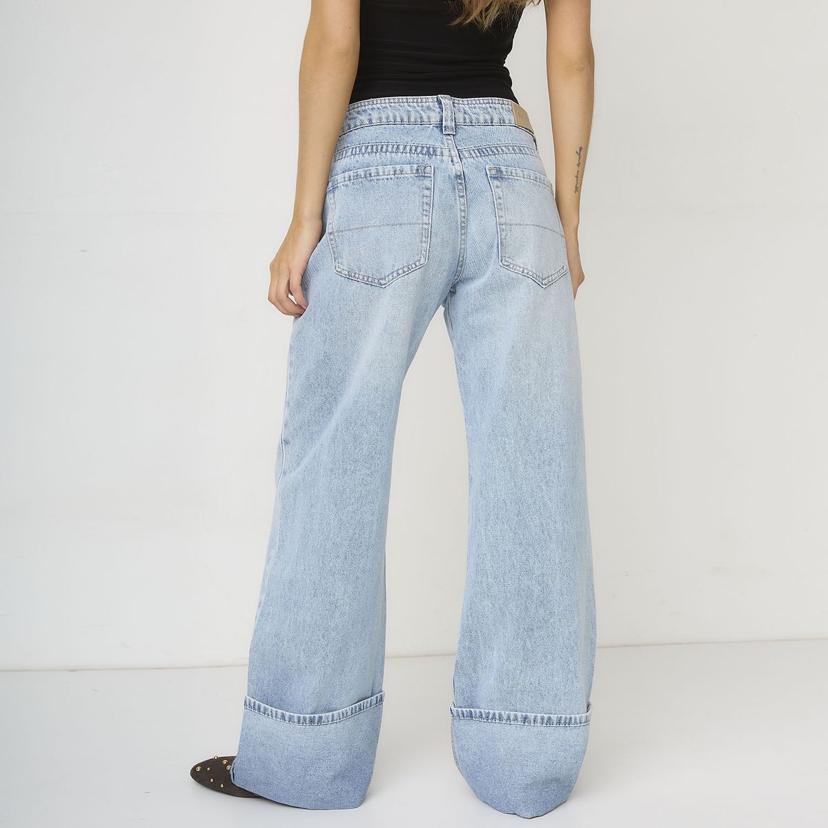 SYBILLA - Jeans Wide Leg Tiro Bajo Mujer Sybilla