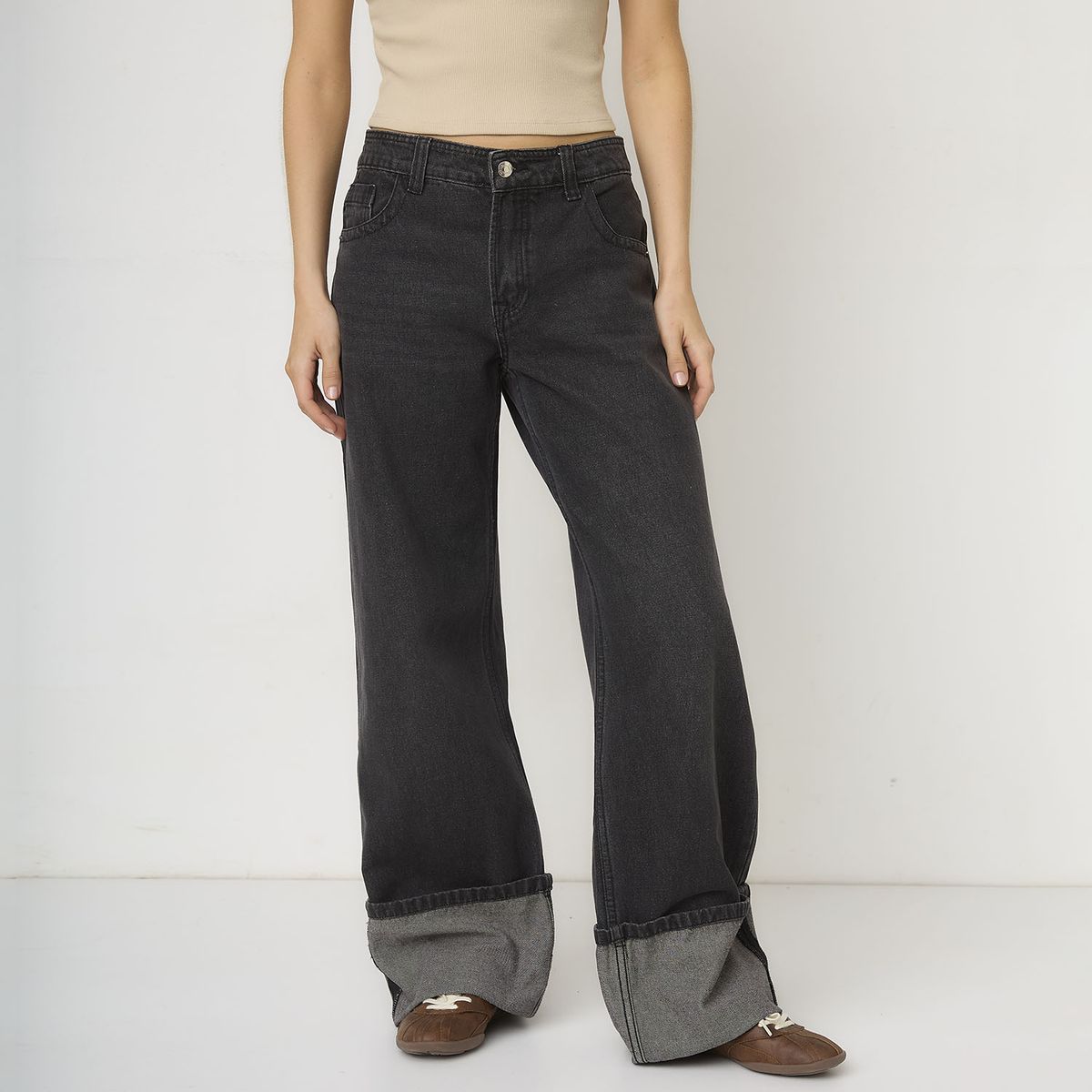 SYBILLA - Jeans Wide Leg Tiro Bajo Mujer Sybilla