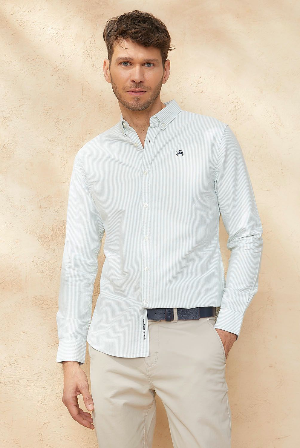 CASCAIS - Camisa Casual Manga Larga Algodón Hombre Cascais
