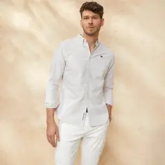 CASCAIS - Camisa Casual Manga Larga Algodón Hombre