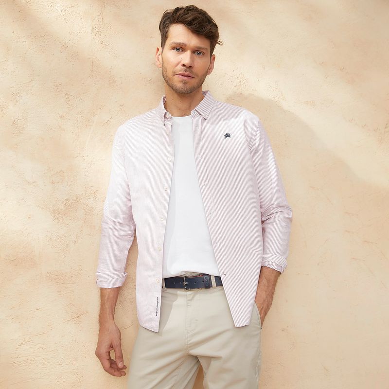 CASCAIS - Camisa Casual Manga Larga Algodón Hombre Cascais