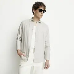 BASEMENT - Camisa Casual Manga Larga Hombre