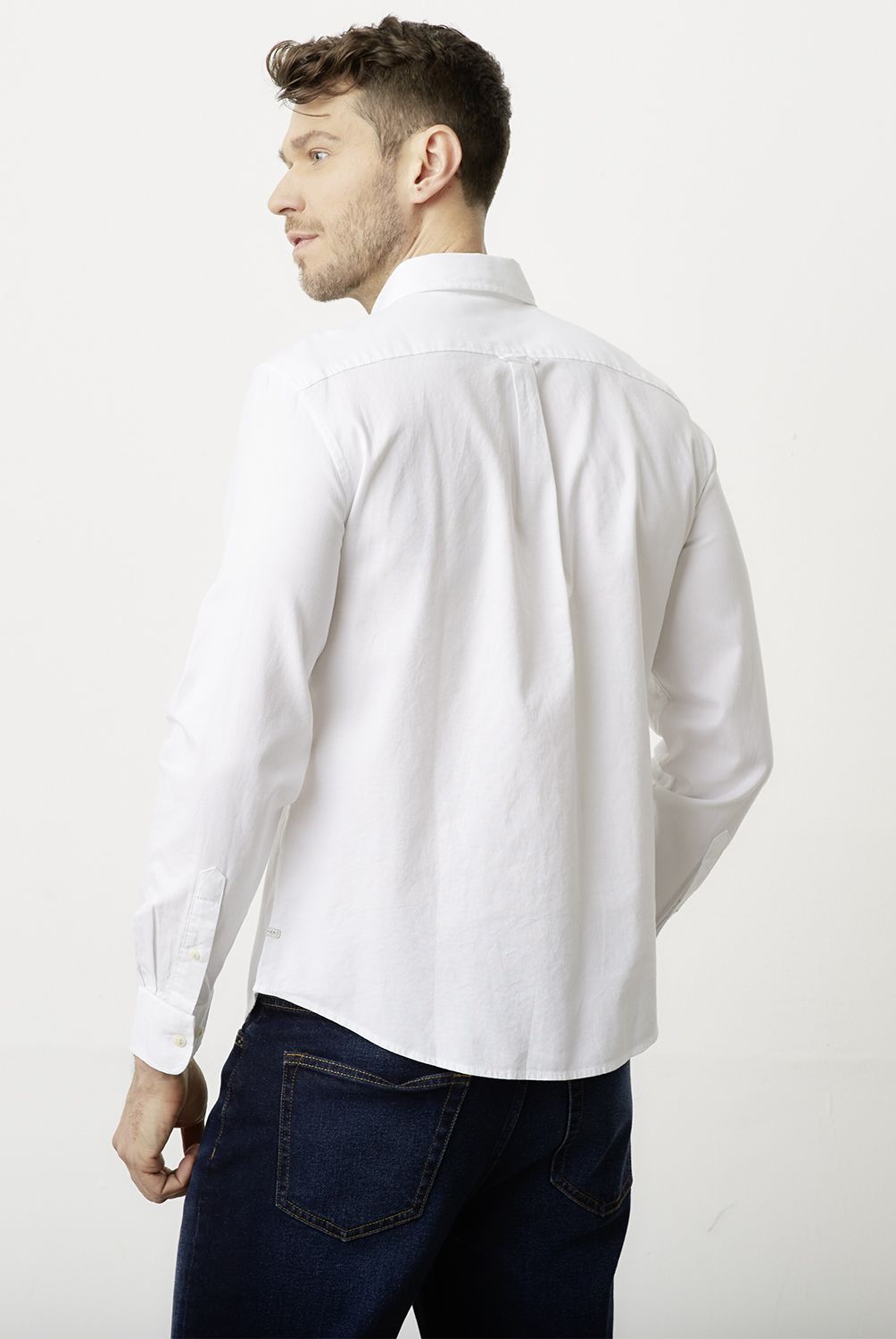 BASEMENT - Camisa Casual Manga Larga Hombre Basement