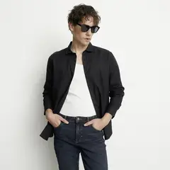 BASEMENT - Camisa Casual Manga Larga Hombre