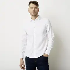 BASEMENT - Camisa Casual Manga Larga Hombre