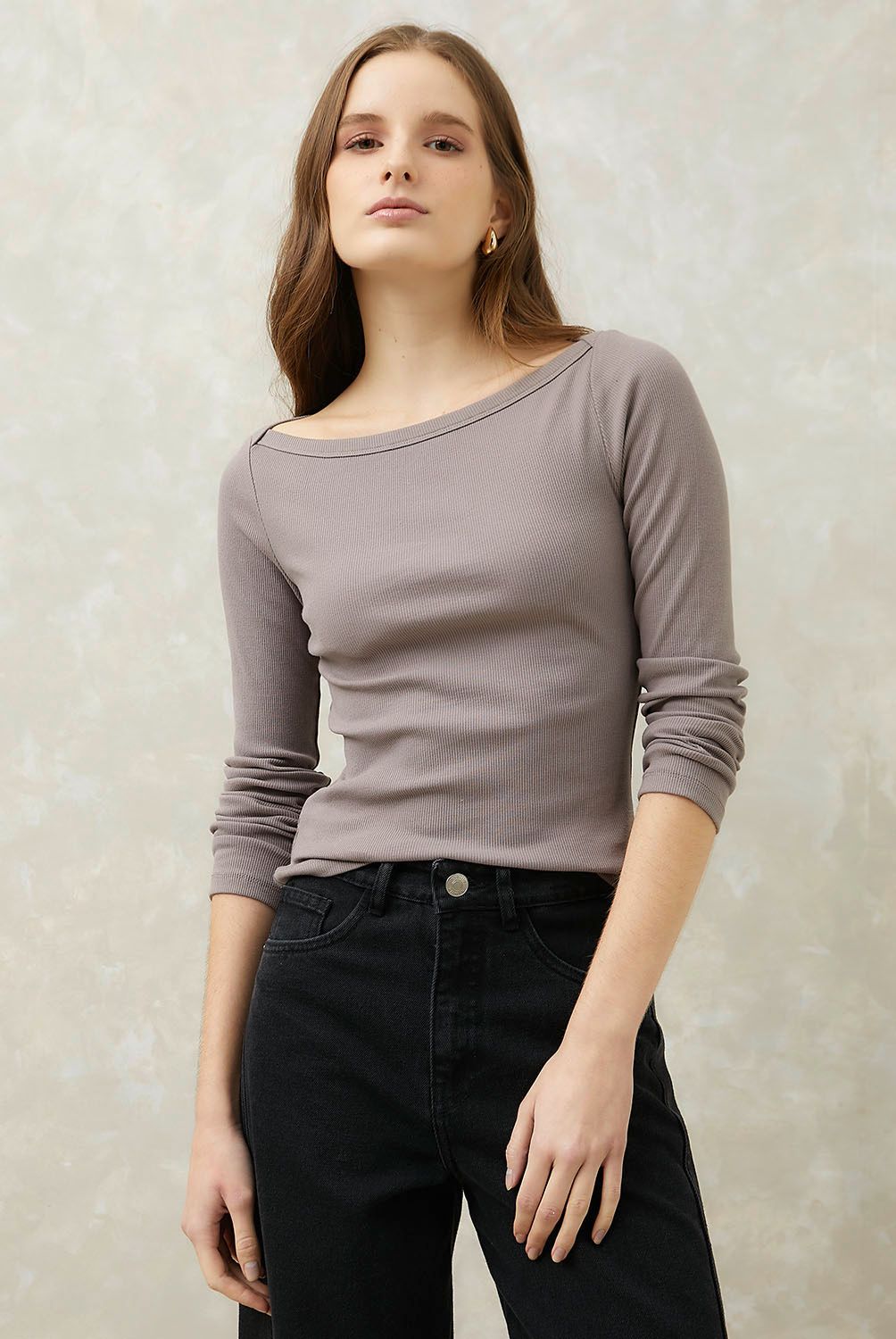 SYBILLA - Polera Manga Larga Algodón Orgánico Mujer Sybilla