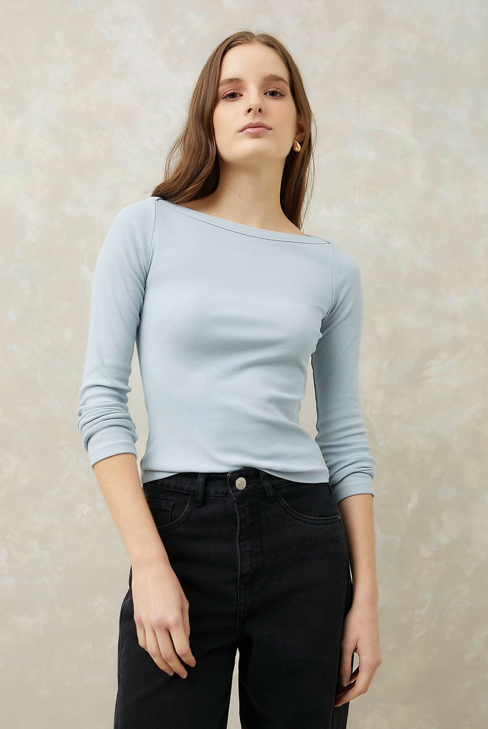 SYBILLA - Polera Manga Larga Algodón Orgánico Mujer Sybilla