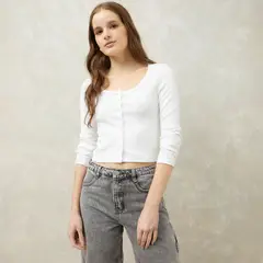 SYBILLA - Polera Manga Larga Algodón Mujer