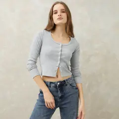 SYBILLA - Polera Manga Larga Algodón Mujer