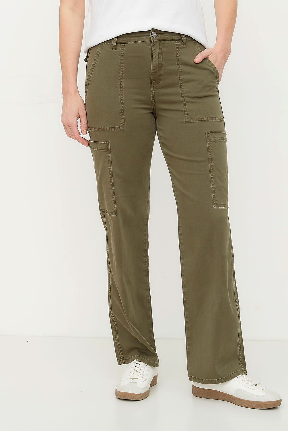 NEWPORT - Pantalón Cargo Tiro Medio Mujer Newport