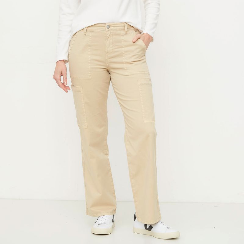 NEWPORT - Pantalón Cargo Tiro Medio Mujer Newport