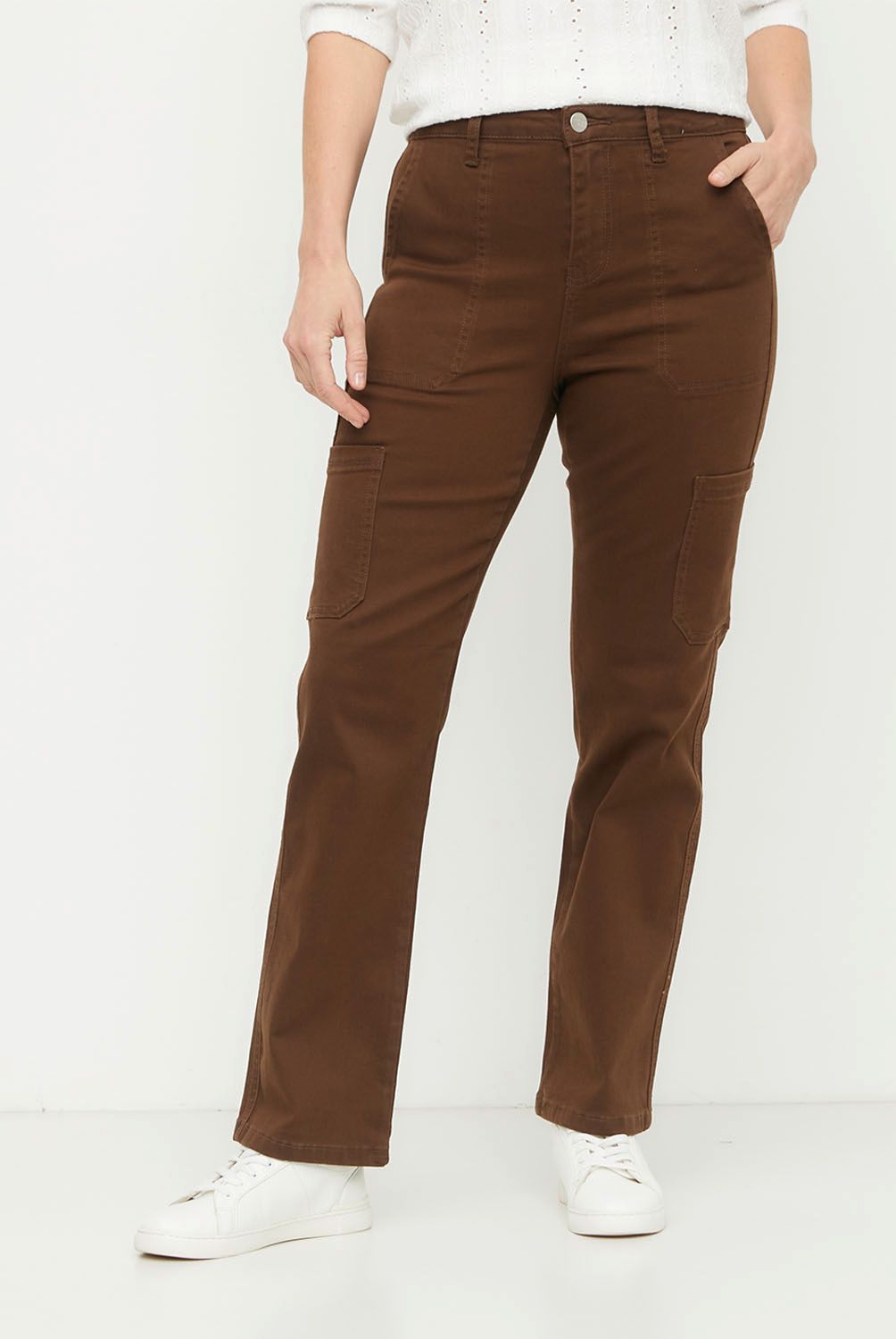 NEWPORT - Jeans Cargo Tiro Alto Mujer Newport