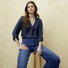 UNIVERSITY CLUB - Blusa Mujer Manga Larga Cuello V