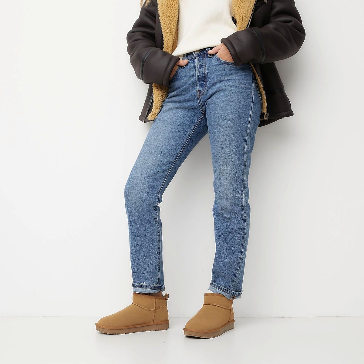 BASEMENT - Botín Mujer Cuero Café Basement